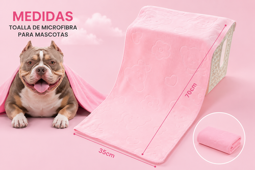 TOALLA DE MICROFIBRA ULTRA ABSORBENTE PARA PERROS Y GATOS - Secado Rápido sin Olores